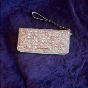 Michael Kors Pink and Cream Geometric Wristlet